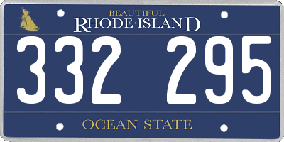 RI license plate 332295