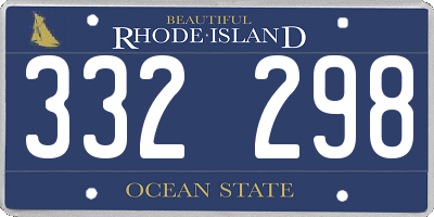 RI license plate 332298