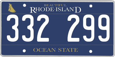 RI license plate 332299
