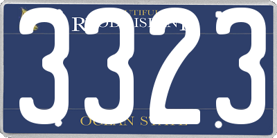RI license plate 3323