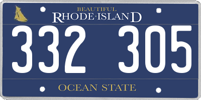 RI license plate 332305