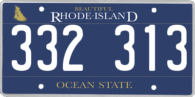 RI license plate 332313