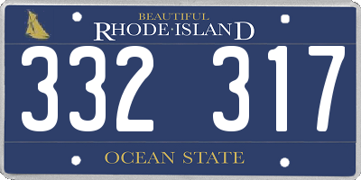RI license plate 332317