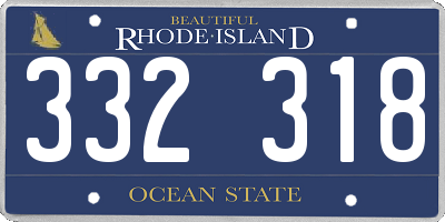 RI license plate 332318