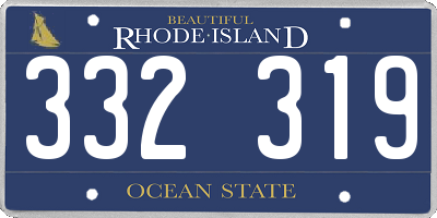 RI license plate 332319