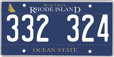 RI license plate 332324