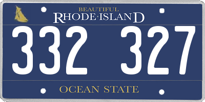 RI license plate 332327