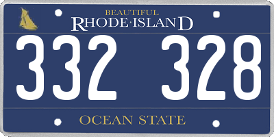RI license plate 332328