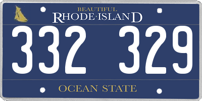 RI license plate 332329