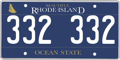 RI license plate 332332