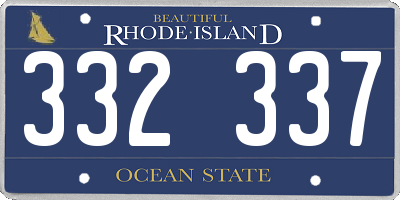 RI license plate 332337