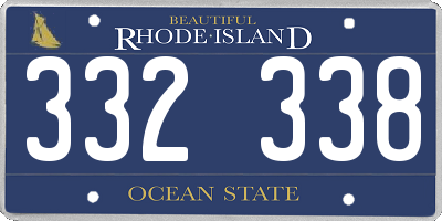 RI license plate 332338