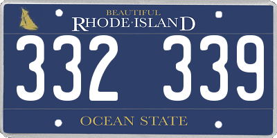 RI license plate 332339