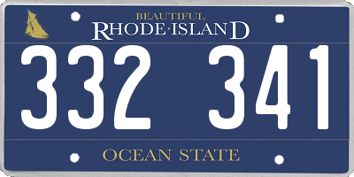 RI license plate 332341