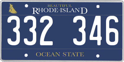 RI license plate 332346