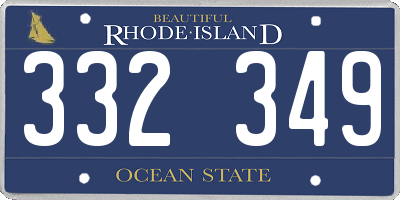 RI license plate 332349