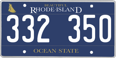 RI license plate 332350
