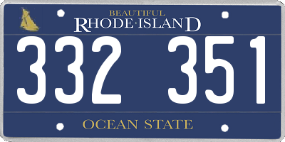 RI license plate 332351