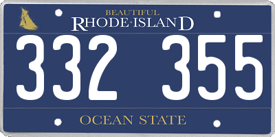 RI license plate 332355