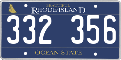 RI license plate 332356