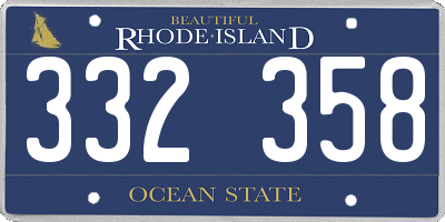 RI license plate 332358