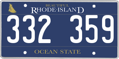 RI license plate 332359