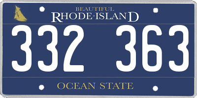 RI license plate 332363