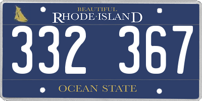 RI license plate 332367