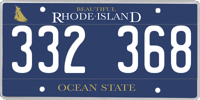 RI license plate 332368