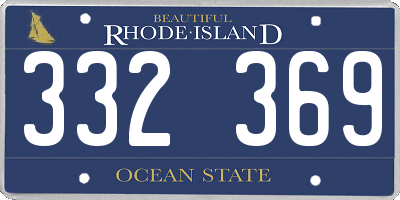 RI license plate 332369