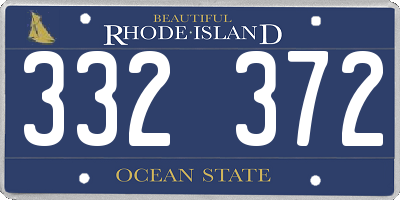 RI license plate 332372