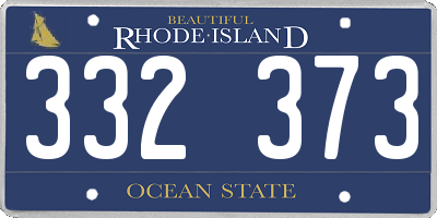 RI license plate 332373