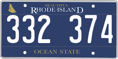 RI license plate 332374