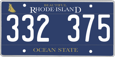 RI license plate 332375