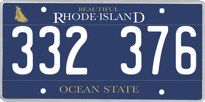 RI license plate 332376