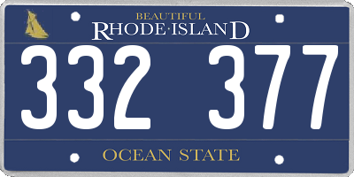 RI license plate 332377