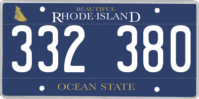 RI license plate 332380