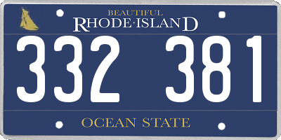 RI license plate 332381