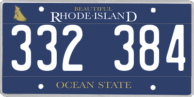 RI license plate 332384