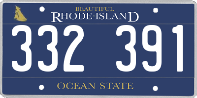 RI license plate 332391