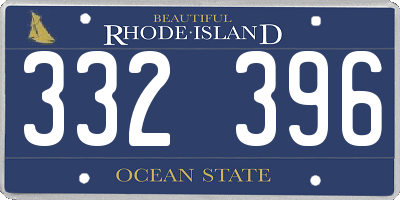 RI license plate 332396