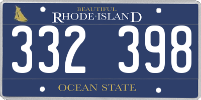 RI license plate 332398