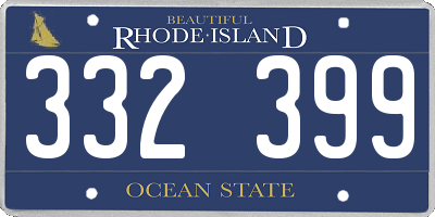 RI license plate 332399