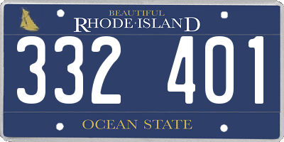 RI license plate 332401