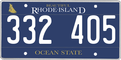 RI license plate 332405