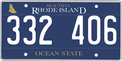 RI license plate 332406