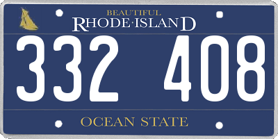 RI license plate 332408