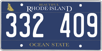 RI license plate 332409