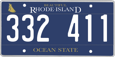 RI license plate 332411
