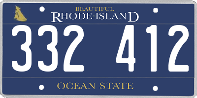 RI license plate 332412